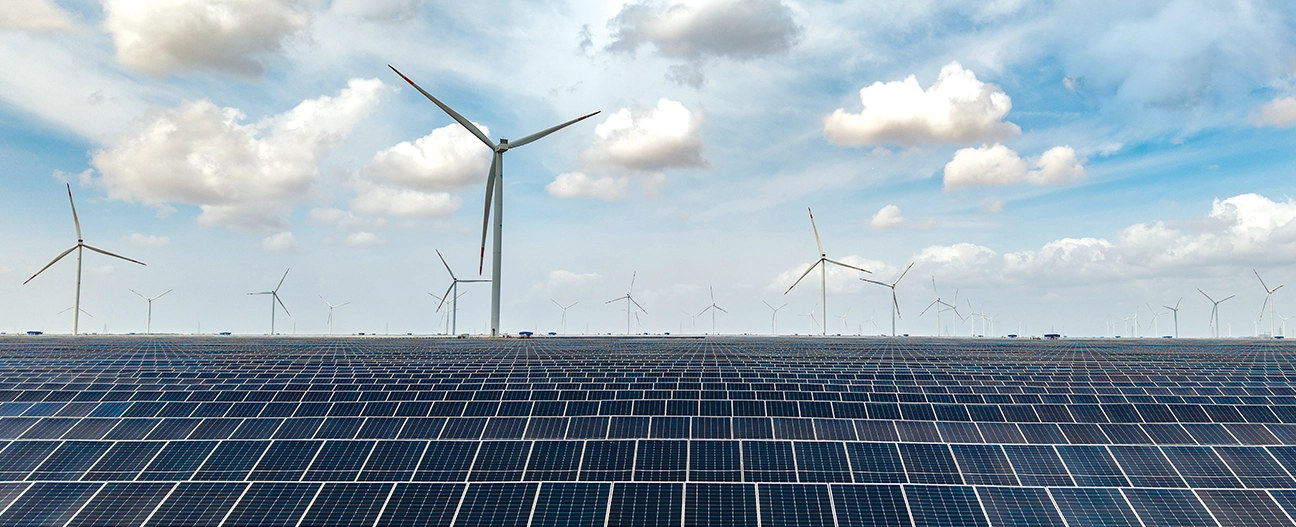 Khavda, Gujarat - solar and wind aerial