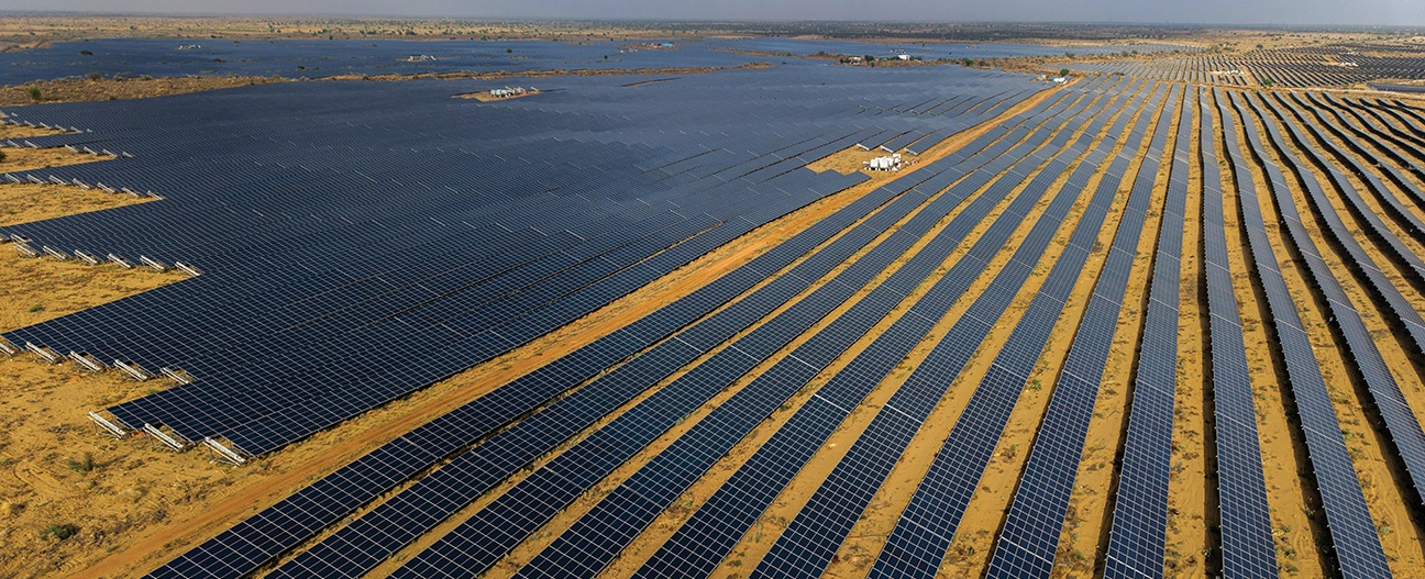 Bhadla, Rajasthan - aerial of solar farm